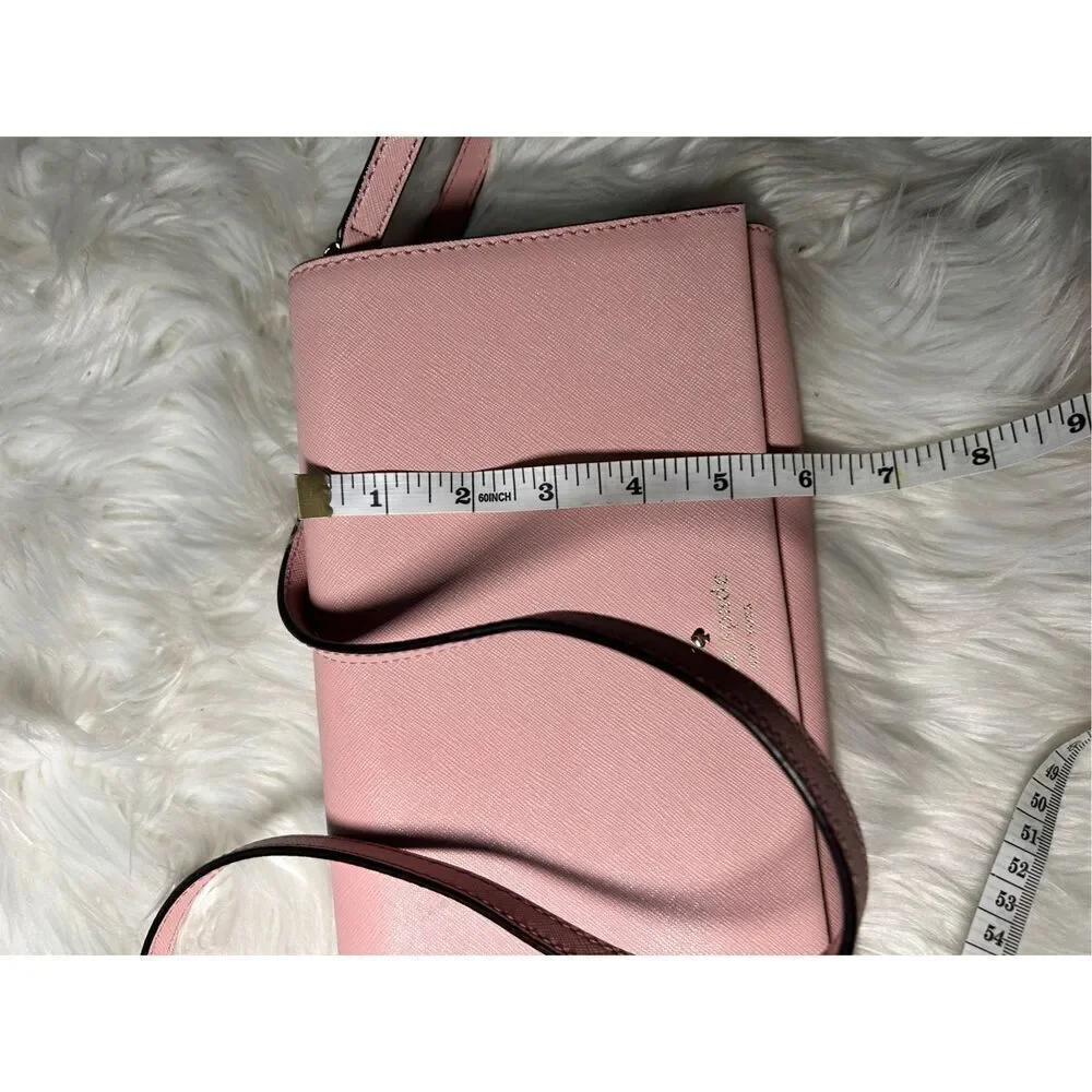 Kate Spade Pink Clutch Crossbody New Canvas Gold Plated